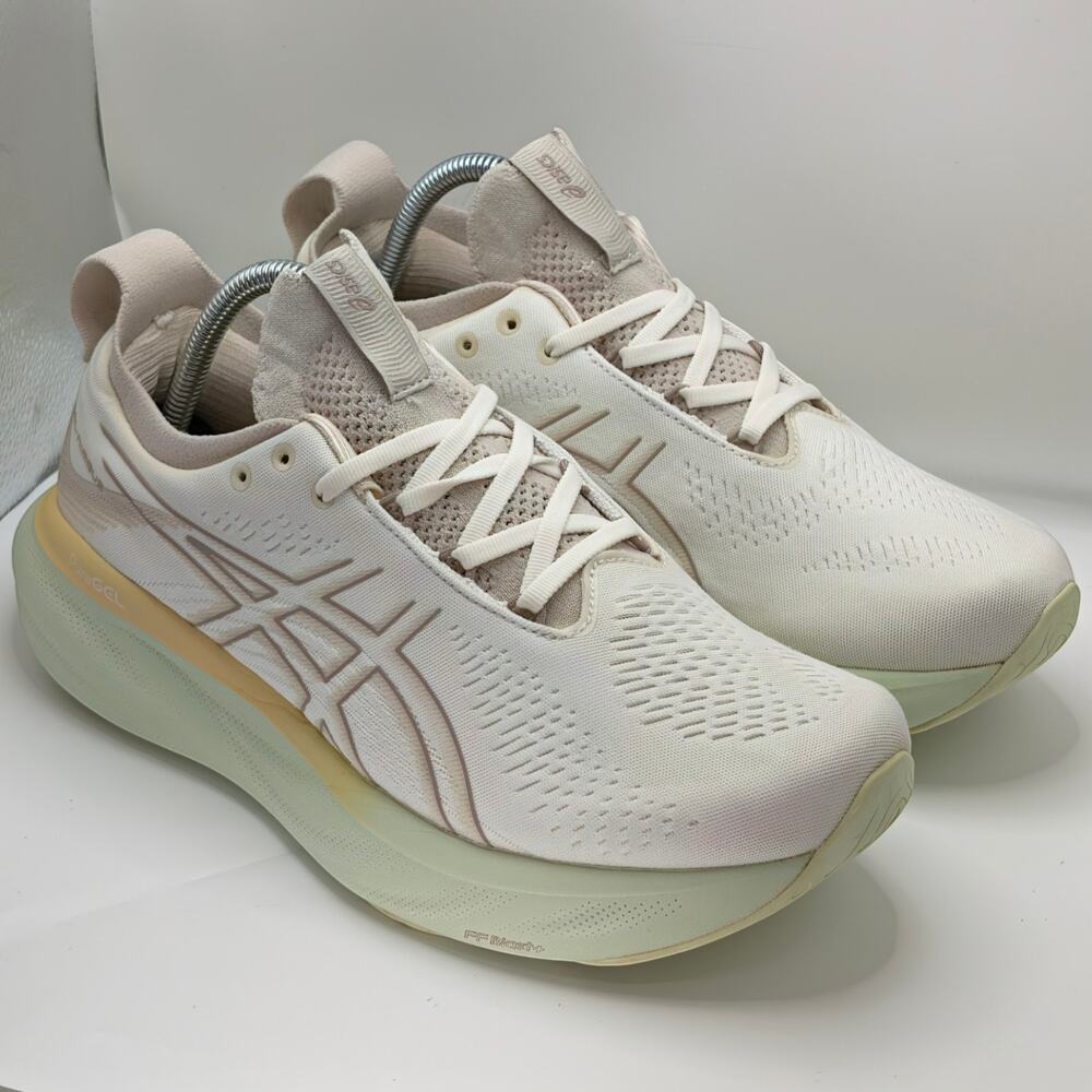 Asics Gel-Nimbus 25 Cream Fawn Womens 10 UK 8 Running Shoes Sneakers Mint